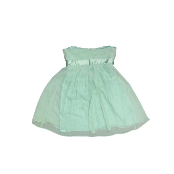 BCBGMAXAZRIA Green Pastel Chiffon Silk Mini Dress Strapless Party wedding prom - Picture 3 of 8